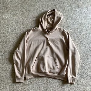 Beige plain hoodie